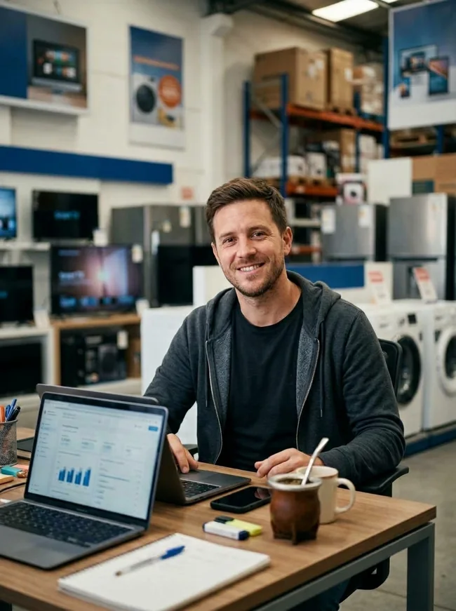 Profesional del comercio digital trabajando en su negocio